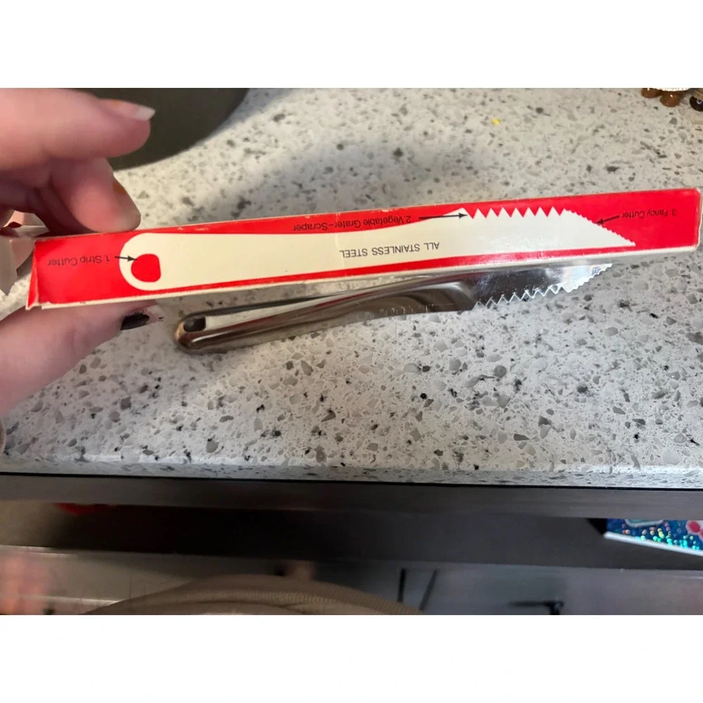 Vintage Food Decorator Knife Serrated Blade‎ Stainless Steel for Garnishes